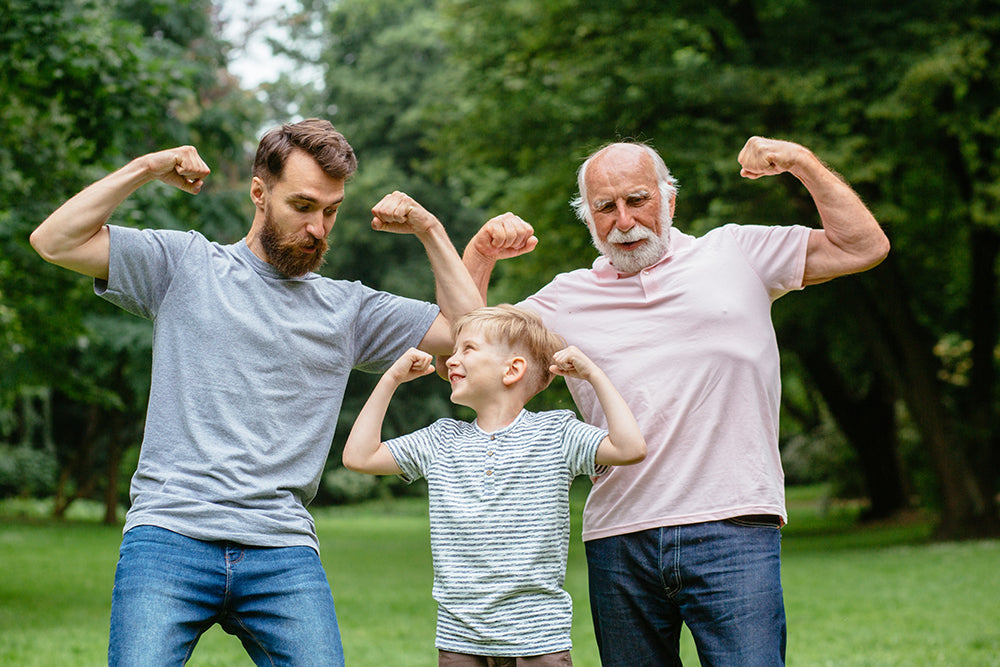 grandfather dad and son