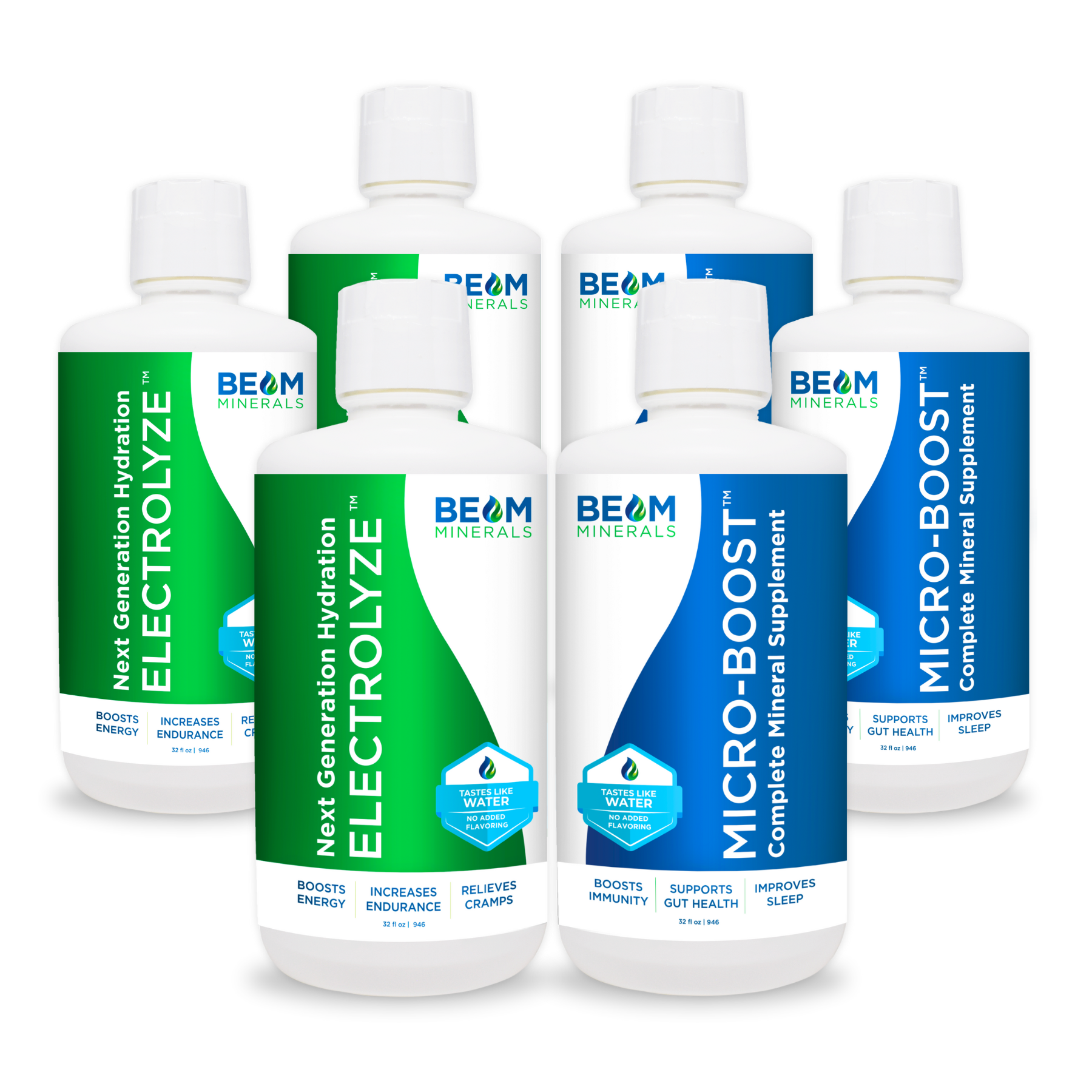 Beam minerals micro boost and electrolyze 3 bottles each product photos